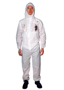 3M? 白色帶帽連體防化服 4515TW